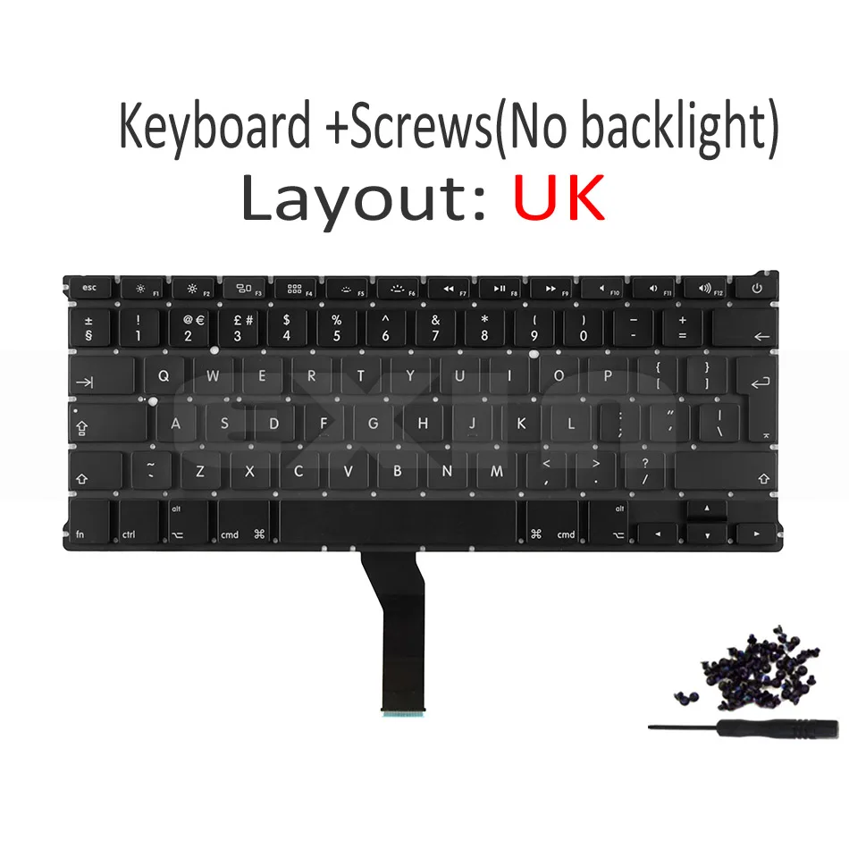 Новинка для Apple Macbook Air 1" A1369 A1466 британский английский клавиатура с подсветкой Подсветка 2011 2012 2013 лет