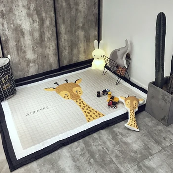 

Cartoon giraffe Print Quilting Mat 145x195x1.5cm size Polyester fabric carpet parlor crawling mat for kids/children