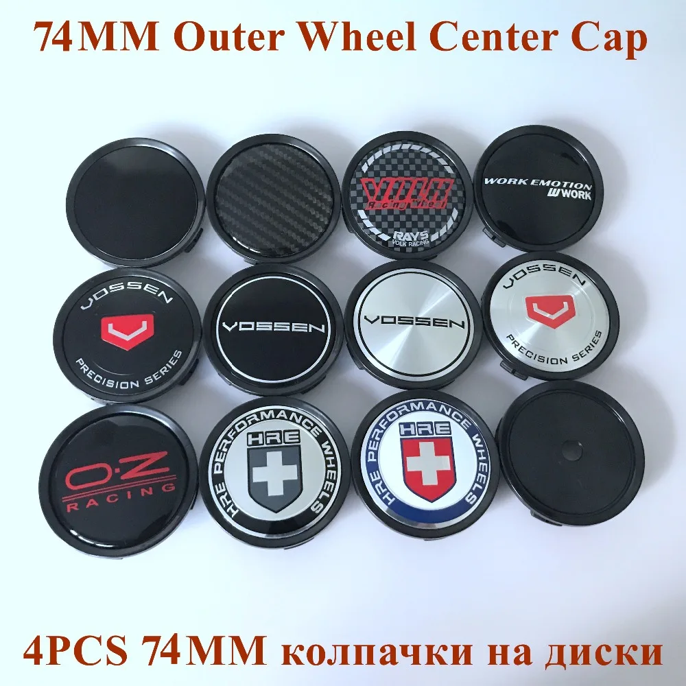 

KOM POWER Car-Styling 74MM VOLK Emblem Wheel Center Cap For Vossen Rims Car-Covers Work Logo Badge OZ Wheel Centre Hre Hub Caps