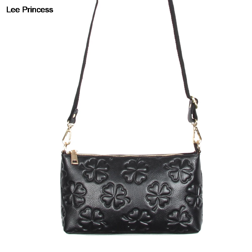 Us 28 51 42 Off Lee Princess Lady Calfskin Crossbody Bags Women Genuine Leather Lucky Clover Design S Fashion Shoulder Female Handbags In