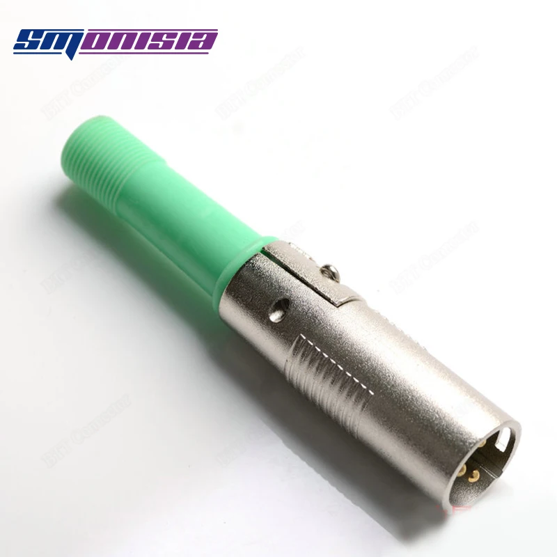 

10pcs-1000pcs Copper Gilted XLR Male Plug Japanese Type Microphone Balanced Connector Green Tail Tension Folding Jack