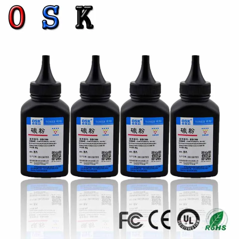 Черный тонер порошок OSK CC388A CF283A 83A 283A CE285A CE278A CB435A CB436A совместимый с HP LaserJet 1212nf 1217nfw