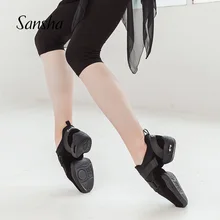 Sansha/танцевальные кроссовки без шнуровки, сетчатый верх из замши, ПУ подошва с воздушной подушкой, подошва для девушек, женщин, мужчин, современные танцевальные джазовые туфли P185M