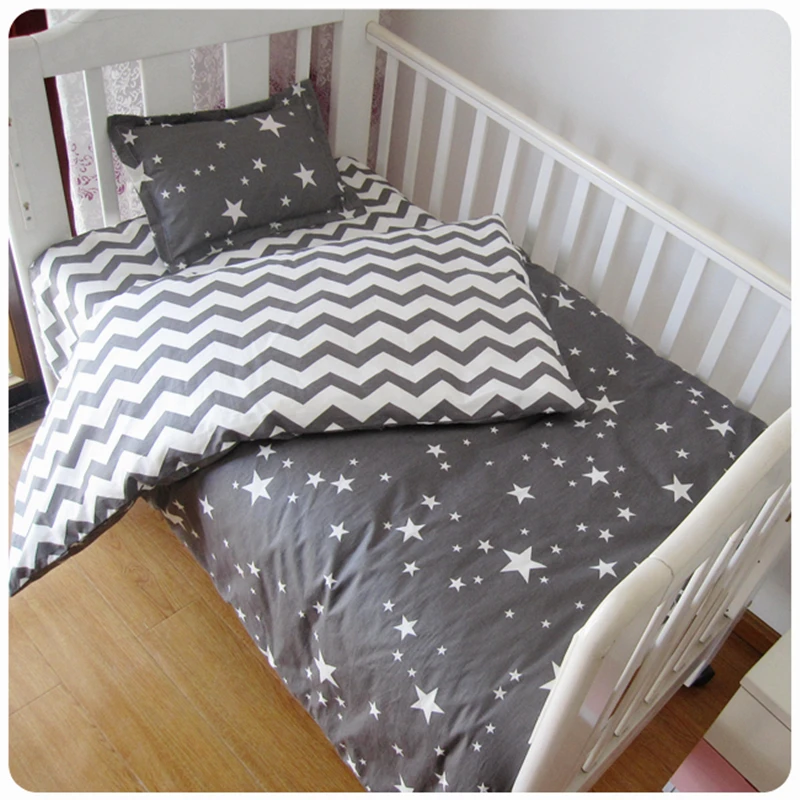 3pcs Baby Bedding Set Cotton Printed Soft Infant Cot Sets Newborn