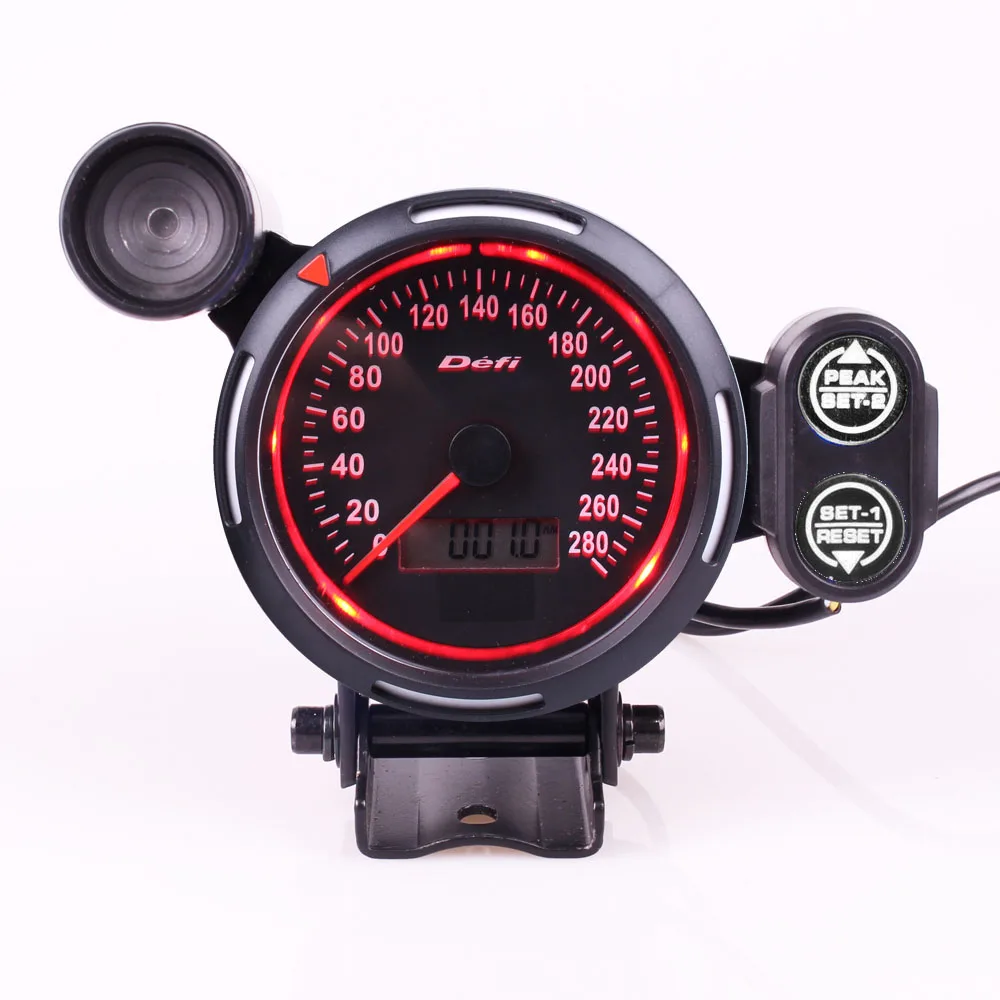 

Original Logo Blue And Red LED LCD 80MM MPH Gauge Speedometer Car With Red Shift Light MPH Auto Gauge