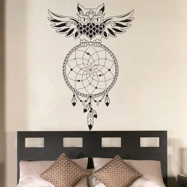 dream catcher bedroom owl wall decal art decor sticker vinyl mural