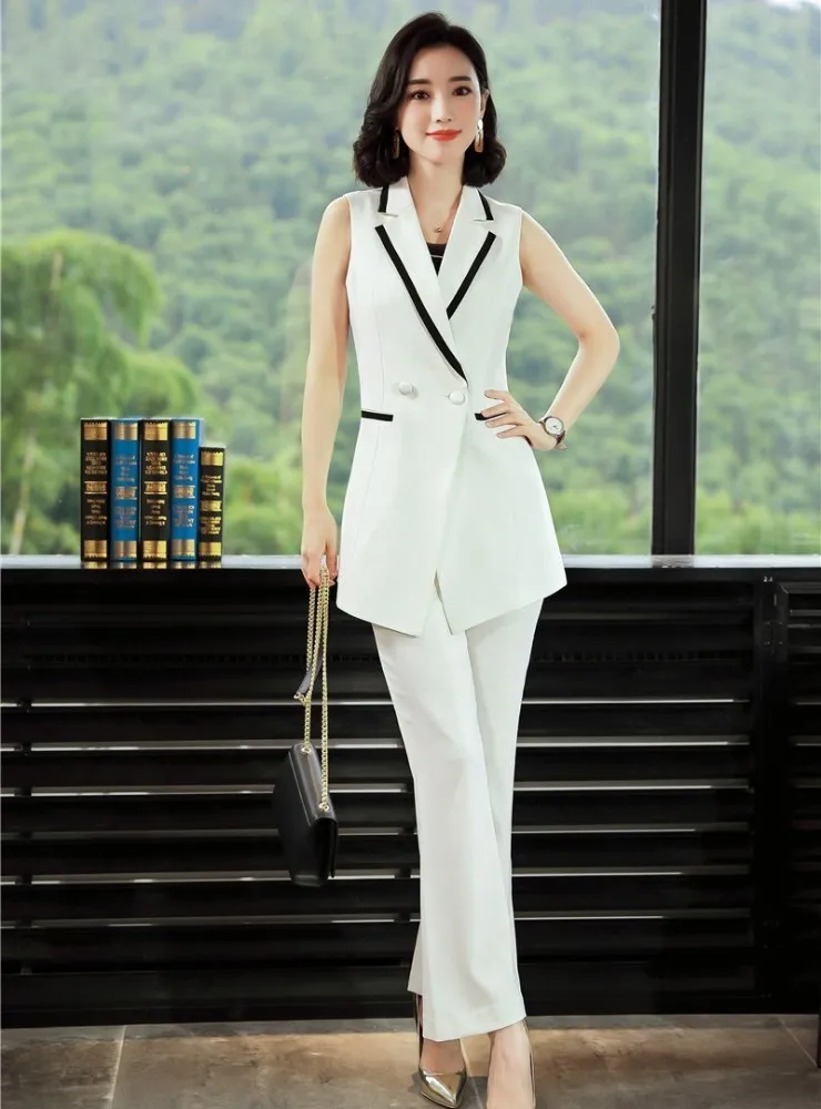 

Formal Uniform Designs Business Suits With Vest and Pants Ladies OL Styles Waistcoat Pantsuits Ladies Blazers Women Trousers Set