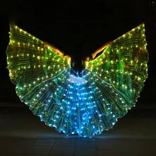 Светодиодный Карнавальный костюм для танца живота светящийся с крыльями для танца живота танец ISIS крылья Профессиональный Bellydance аксессуары программируемое освещение