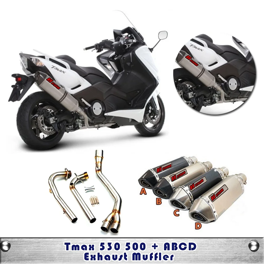 Universal Motorcycle Exhaust Pipe Connector Muffler Silencer for Yamaha Tmax 530 500 Yoshimura