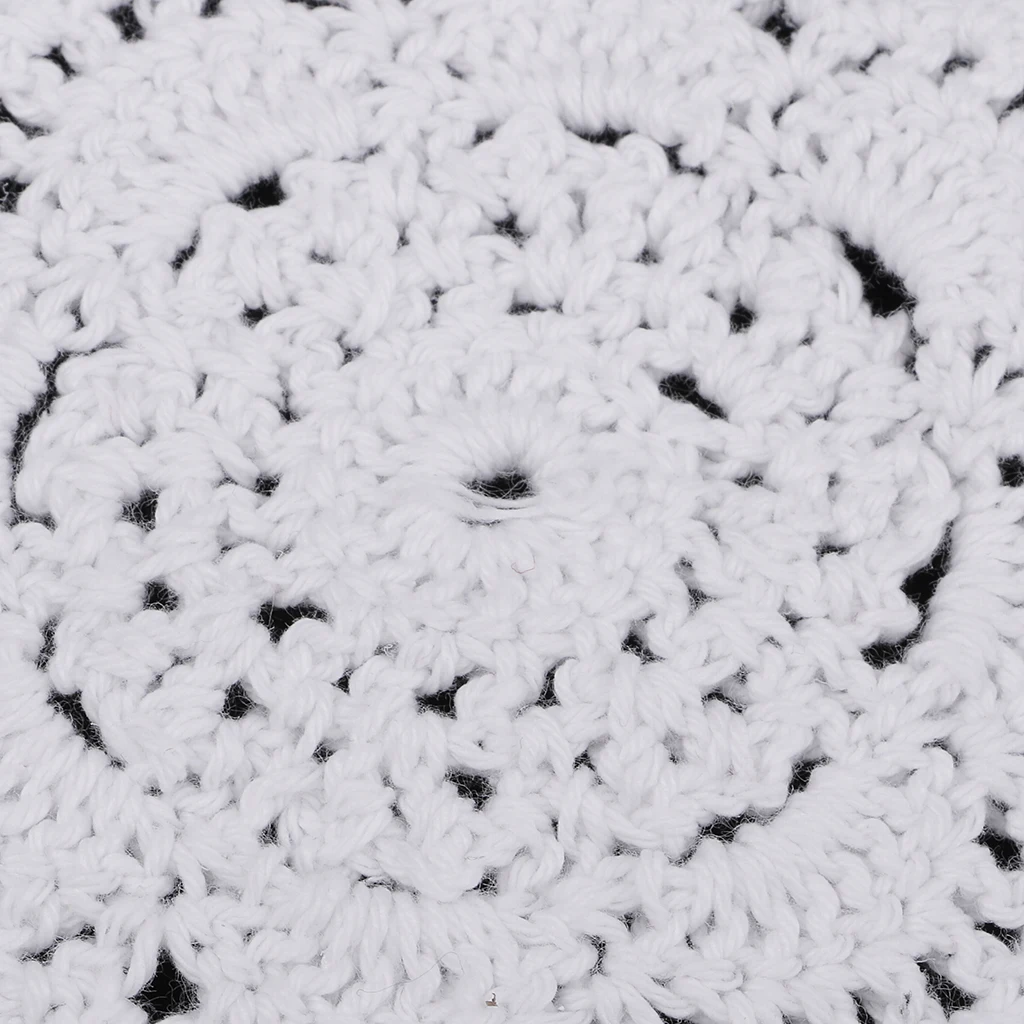 2x Handmade White Round Oval Crochet Cotton Lace Table Doilies Use as Placemats,Table Toppers or Dressing up Sofa, Dinning Table