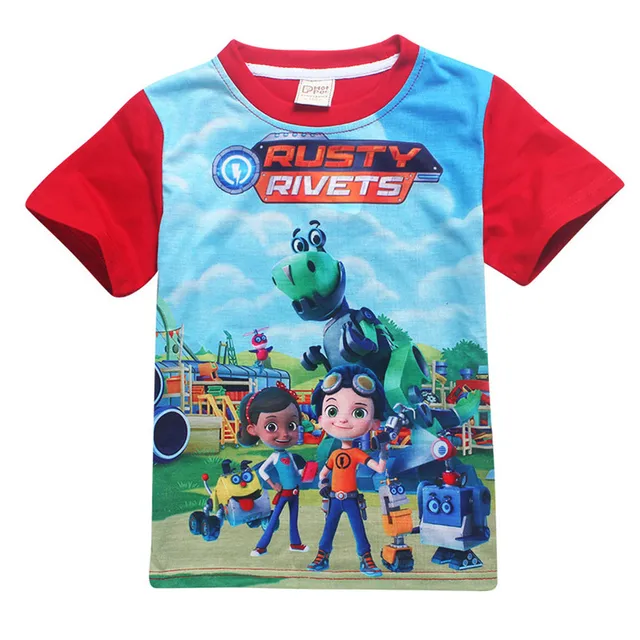 Cartoon T Shirt Kids Clothes Girls Tops Rusty Rivets Children T