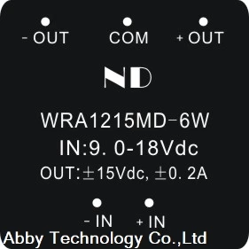 

5PCS/LOT 12V to 15V Dual output 6W dc dc converters wide input voltage Isolated dc-dc power modules