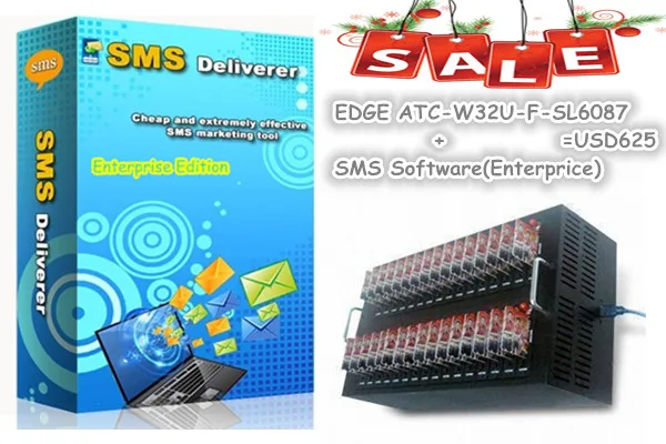 

Wavecom SL6087 EDGE modem pool 32 ports with bulk sms software enterprise edition
