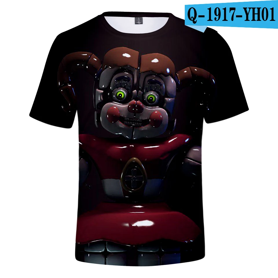 Frdun Tommee Five Nights at Freddy 3D футболка Мужская/Женская летняя футболка забавные крутые футболки мужские/женские модные сексуальные футболки 4XL - Цвет: Темно-серый