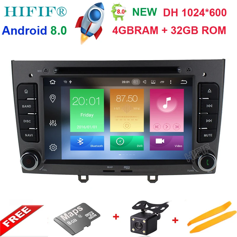 Sale IPS 7" Eight Core Android 8.0 Special Car DVD for Peugeot 308 I (T7) 2008-2011 & 408 2010-2011 with Radio,Bluetooth,RDS,GPS 0