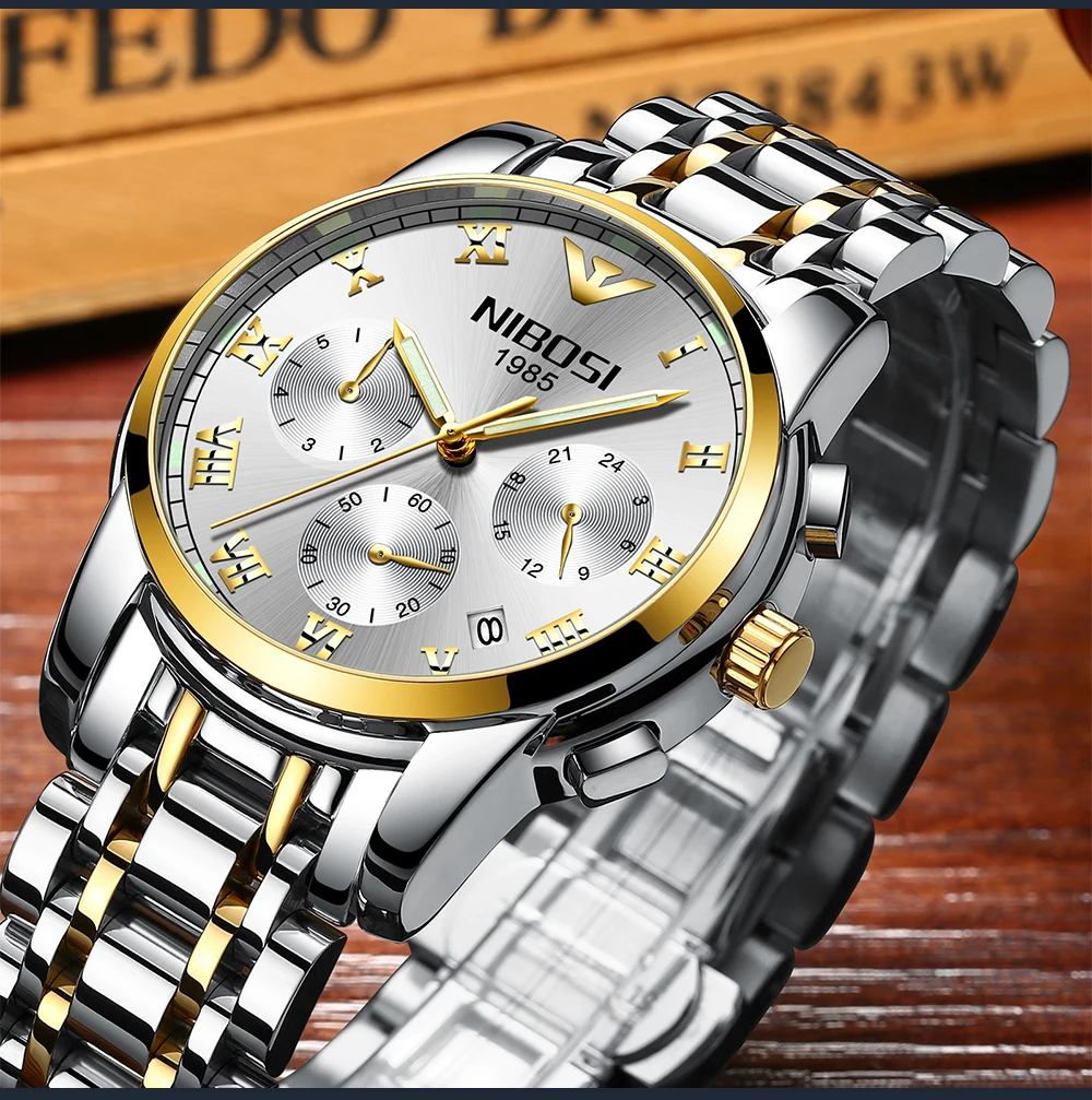Relojes Hombre 2018 NIBOSI Blue Watch Top Brand Luxury Steel Waterproof Analog Quartz Watch Men Clock Famous Dress Wristwatch    (10)