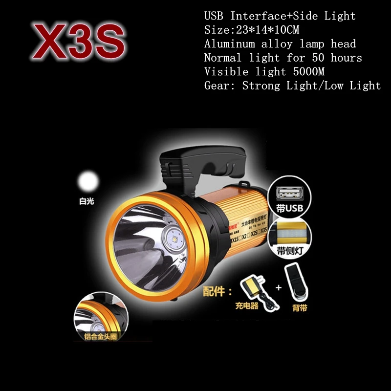 Светодиодный охотничий прожектор с зарядкой от USB фонарик 18650 со встроенной