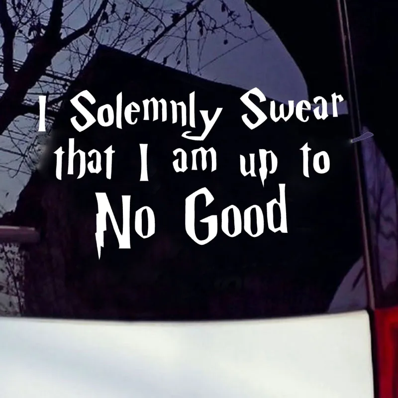 Car Stikckers I Solemnly Swear That I Am Up To No Good Decal Car Vinyl