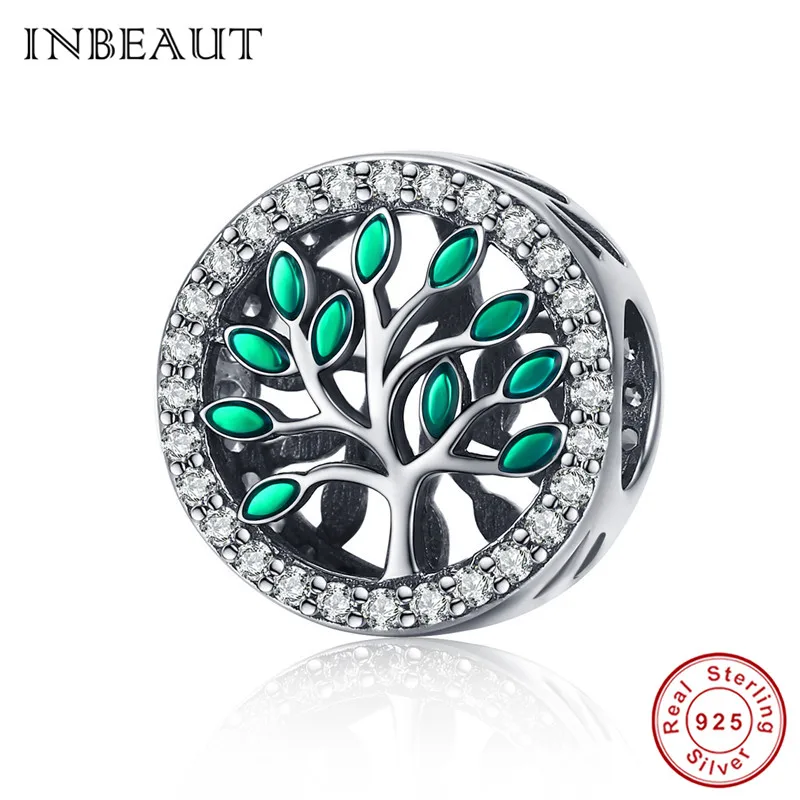 Подвески на дерево INBEAUT Family 100% ные из серебра зеленого кубического циркония с