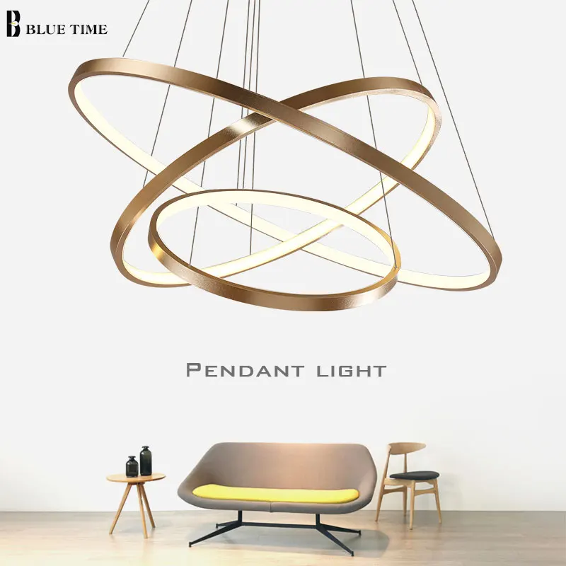 

Modern pendant lights for living room dining room 4/3/2/1 Circle Rings acrylic aluminum body LED Lighting ceiling Lamp fixtures