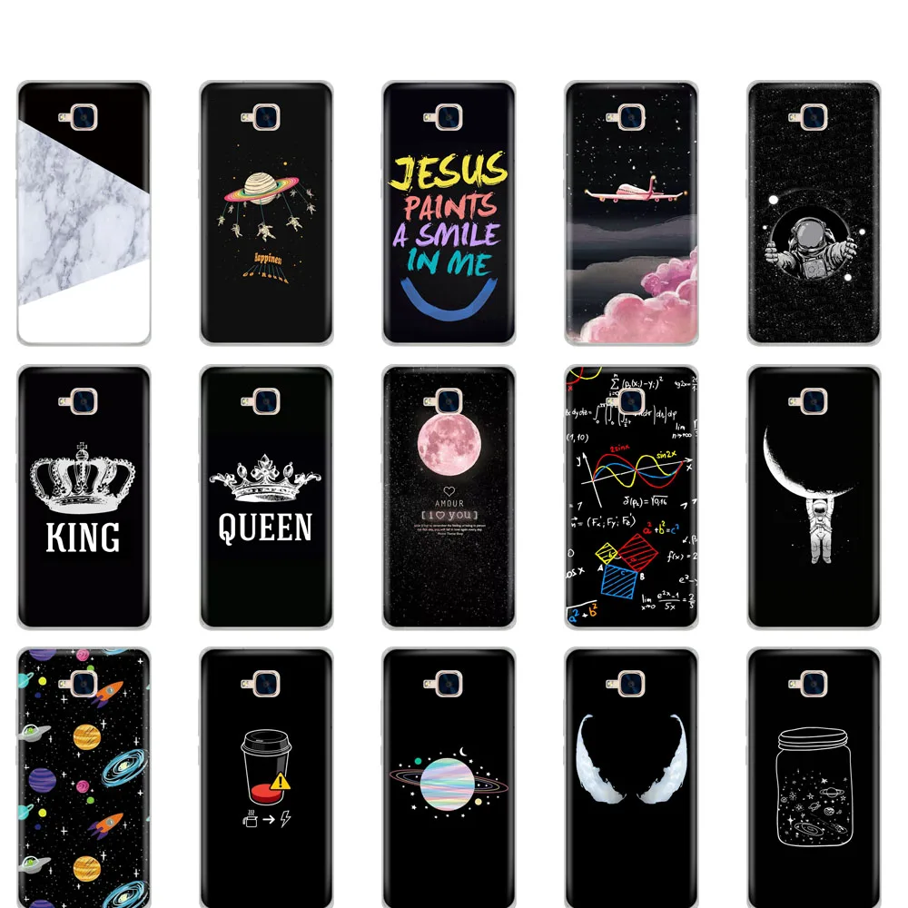 

case for Huawei Honor 5C Case Silicone russian Version Back Cover for Huawei Honor 5C Without Fingerprint Hole Black astronaut