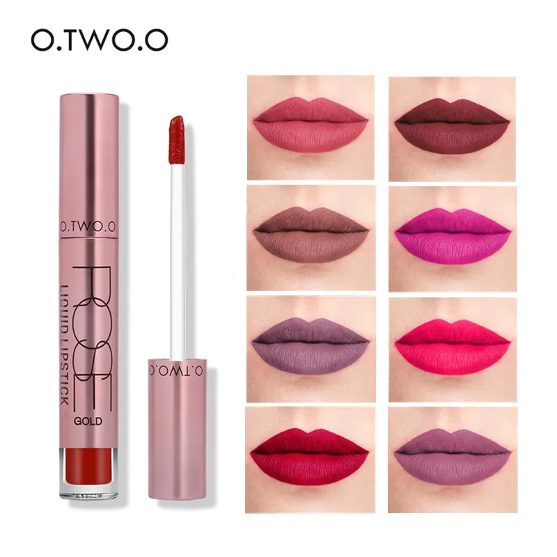 

O.TWO.O Hot Selling Liquid Lip Gloss Lips Makeup Cosmetics 12Color Long-lasting Waterproof Kissproof Quick Dry Lipgloss Lipstick