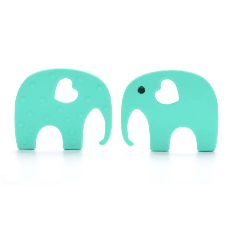 Silicone Elephant Teether Teething Toys Silicone Beads Baby Chew Necklace 1pc