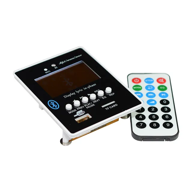 Aiyima MP3 Decoder Board Bluetooth Audio Receiver Module LED Lyric Display 12V USB SD WAV WMA Decoding MP3 Player AUX FM