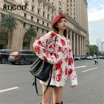 

RUGOD Plus Size Women Sweaters Long Knitted Warm Winter Clothes Thick Loose Fashion Women Pullovers pull hiver femme 2018
