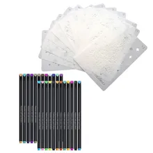 12 листов рождественские чертеж чертежа Шаблоны трафарет 24 шт. Цвета ручки на Рождество для рукоделия фотоальбом арт-проект