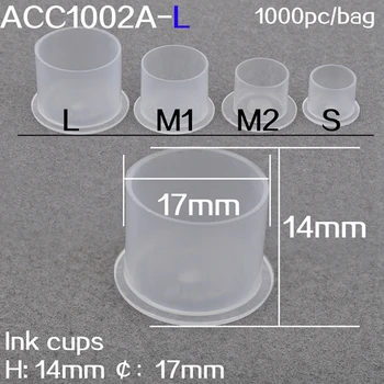 

1000pcs 14*17mm Tatouage Coupes D'encre Cap Auto-Permanent Encre de Tatouage Transparent Propre STC