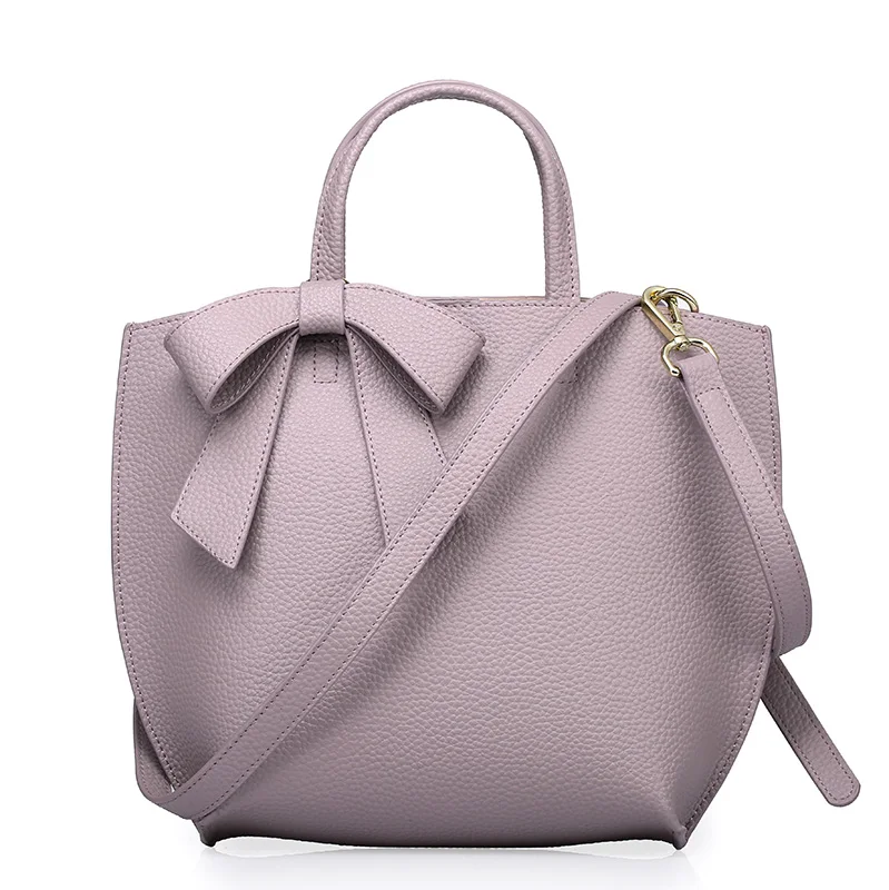 

2017 New Fashion Soft Real 1005 Genuine Leather Women's Handbag Ladies Shoulder Tote bowknot Messenger Bag Purse Satchel