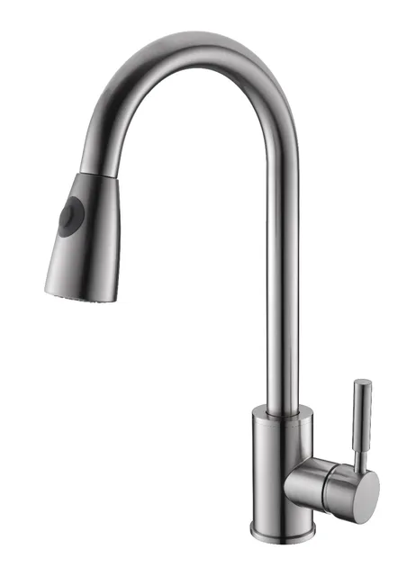 Free Ship Brushed Nickel Kitchen Faucet Pull Out Sprayer Single Hole Free Ship Brushed Nickel Kitchen Faucet Pull Out Sprayer Single Hole Swivel Sink Mixer Tap