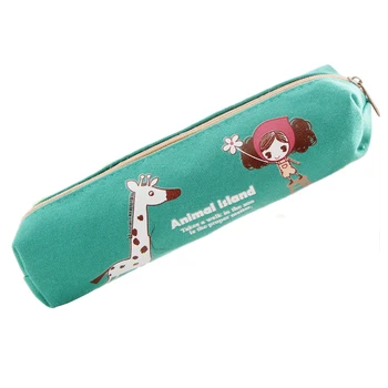 

5X School Life Children Case Makeup Bag Coin Cellphone Storage, Giraff - Green