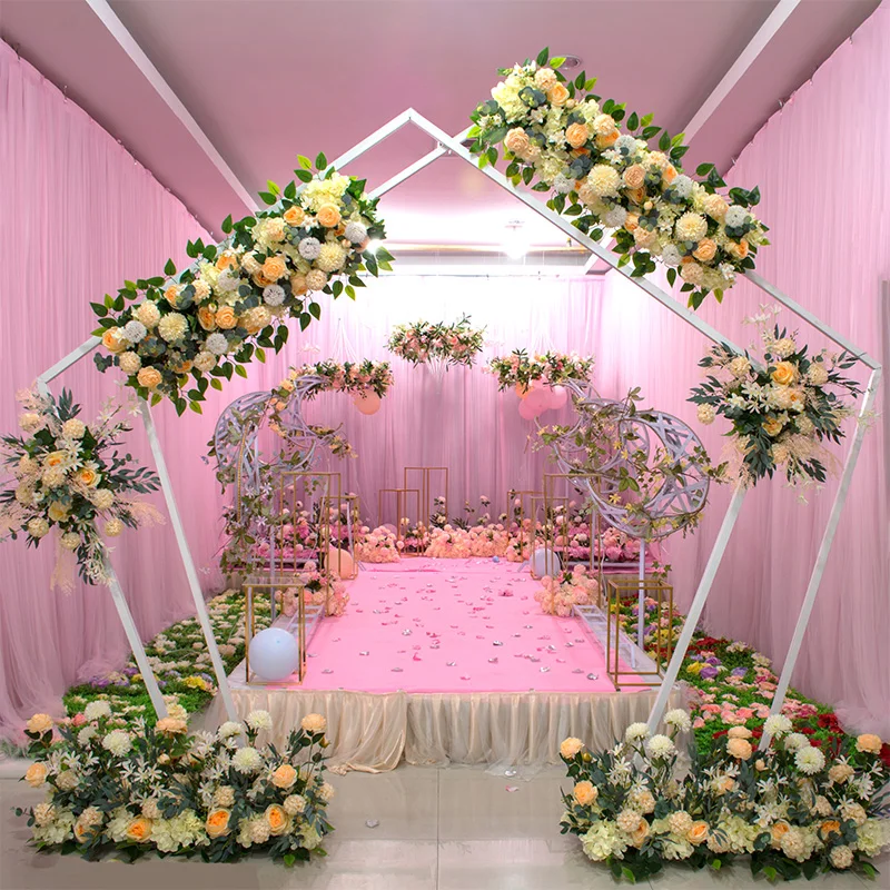 Artificial Road Leading Flower Wedding Background Board Corner Flower  Wedding Floral Decoration Arch Flower centerpiece row