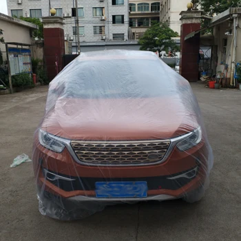

Universal Full Car Covers Waterproof Dust Sun UV Shade Cover Foldable Light Disposable Plastic Auto Car Outdoor Protector Cover