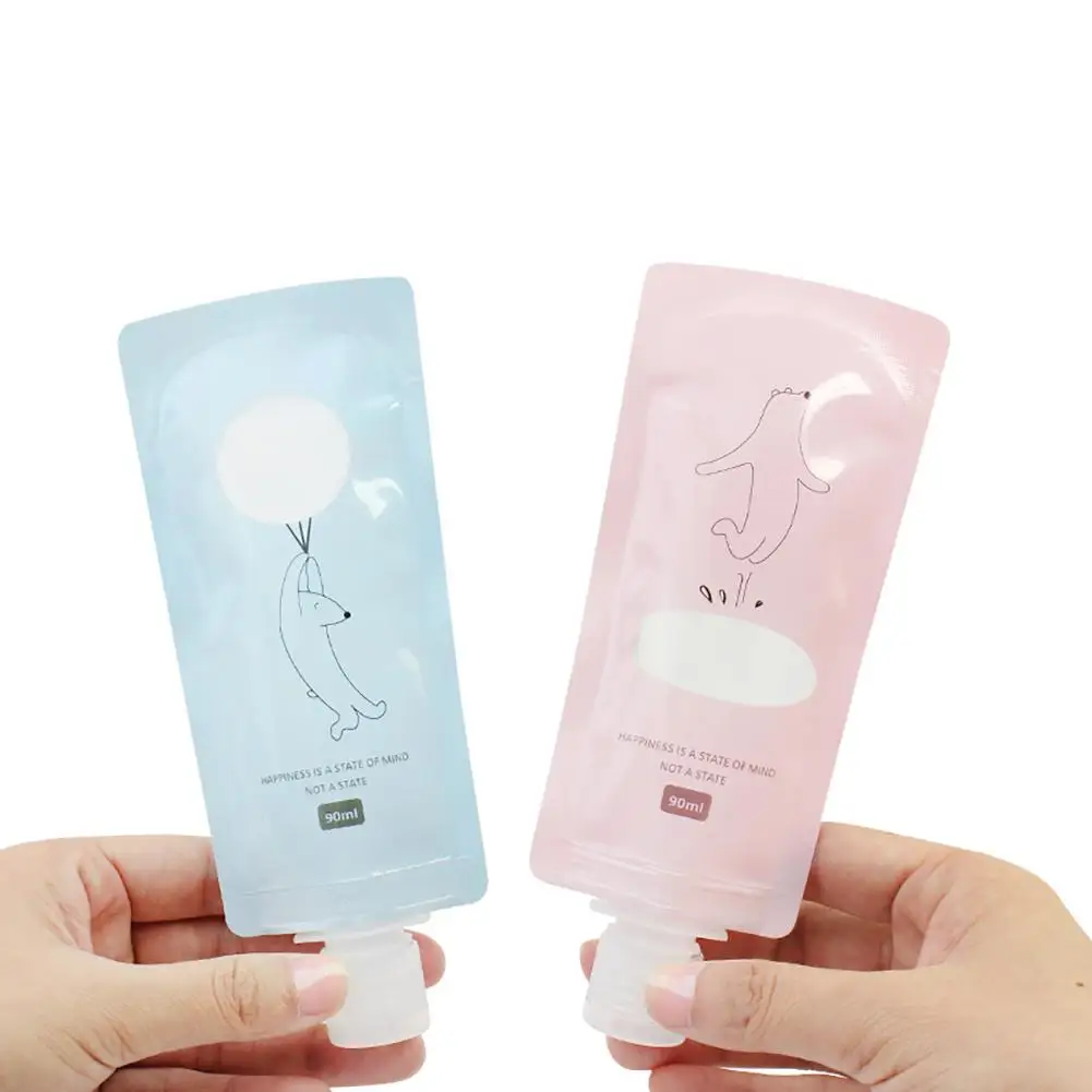 

2 PCS 90ML Portable Lotion Packing Bag Skin Milk Dispenser Toiletries Waterproof Shampoo Cosmetics Bottle Travel Storage Bag