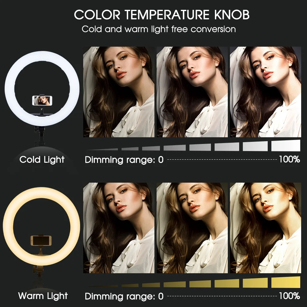  Travor LED Ring Light 18 Inch Ring Lamp Photo light ring With Tripod Phone holder for YouTube makeu - 32914517335