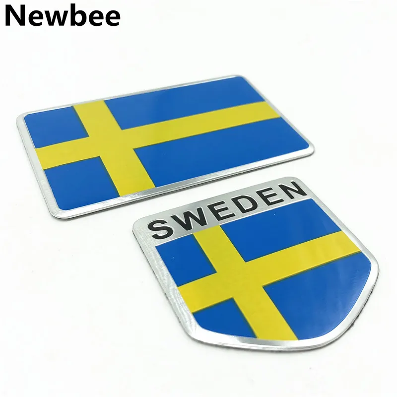 

Aluminum Alloy SWEDEN National Flag Emblem Badge 3D Car Sticker for Volvo V70 XC60 S60 V60 V40 VW Golf Passat Toyota Auris Kia