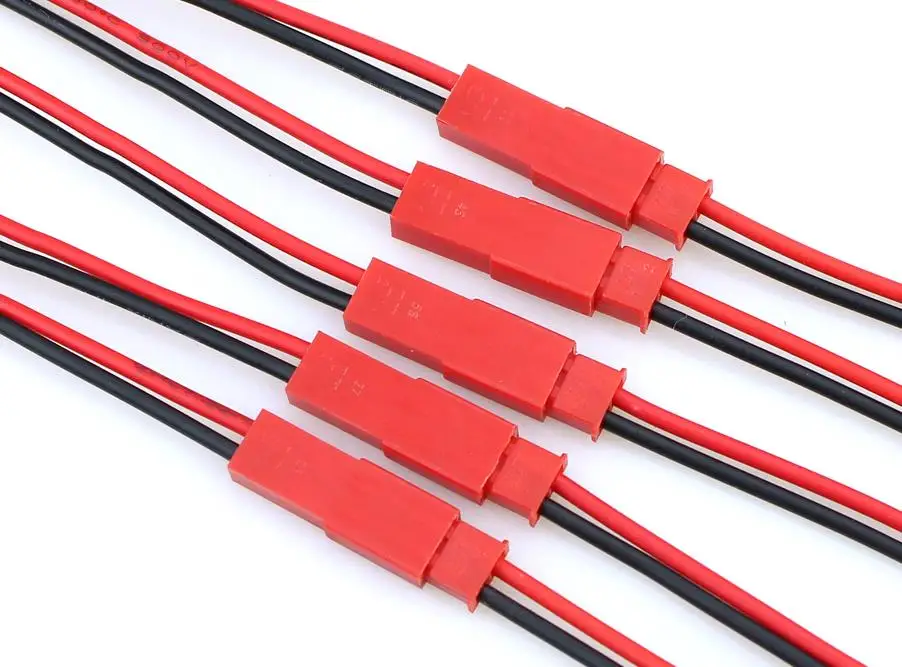 

10 Pairs 150mm JST Connector Plug Cable Male+Female for RC Battery Red