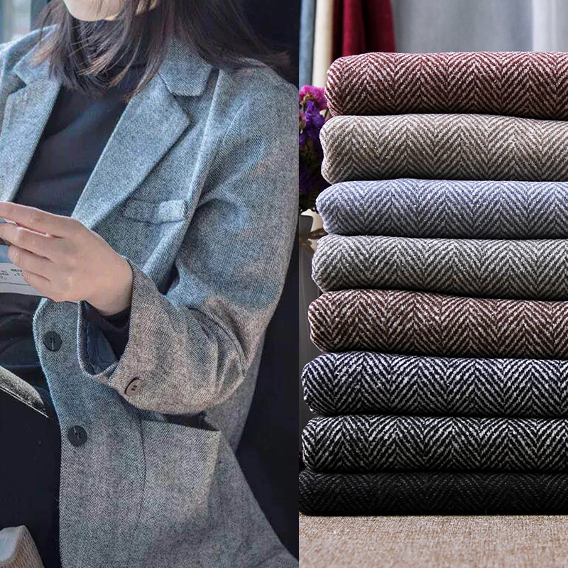 1 Meter Autumn 60 Wool 40 Polyester Woolen Fashion Women Fabric for