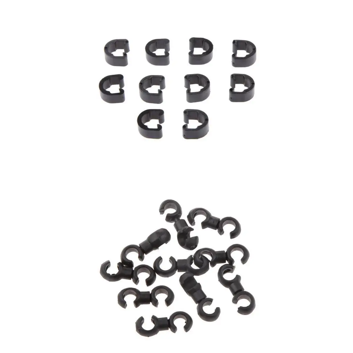 Perfeclan 20Pcs MTB Bike Brake Cable S Hook Bicycle Housing Tidy Guides Ties