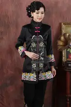 Chino tradicional clothing boutique de alta calidad de las mujeres de seda bordado tops tamaño m-4xl
