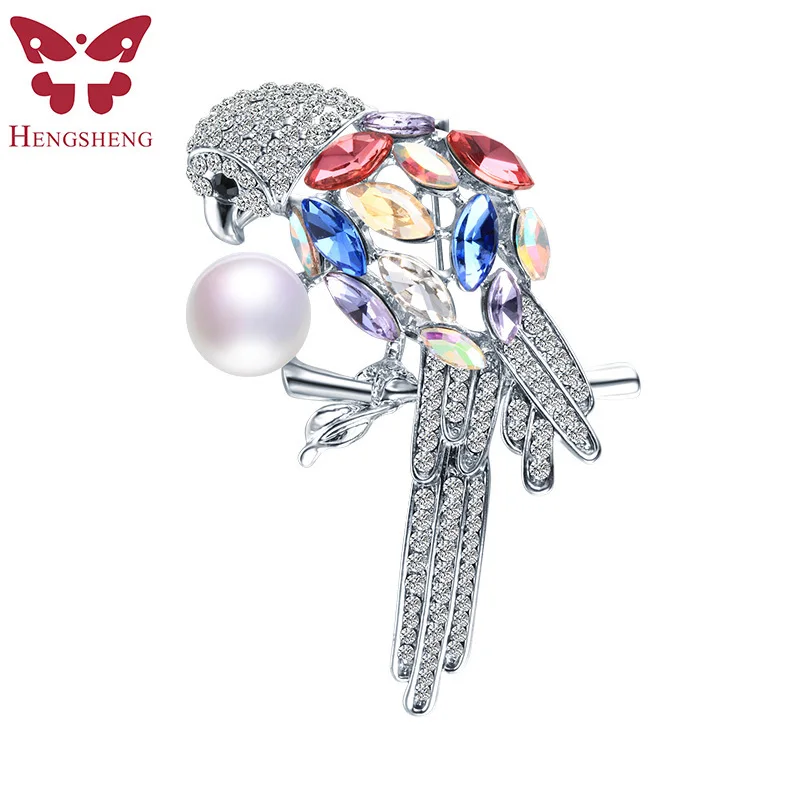 

Silver Eagle Women Brooch,Natural Pearl Brooch,Rose Gold Colorful Zircon Brooches For Women,Fashion Jewelry,High Quality Box