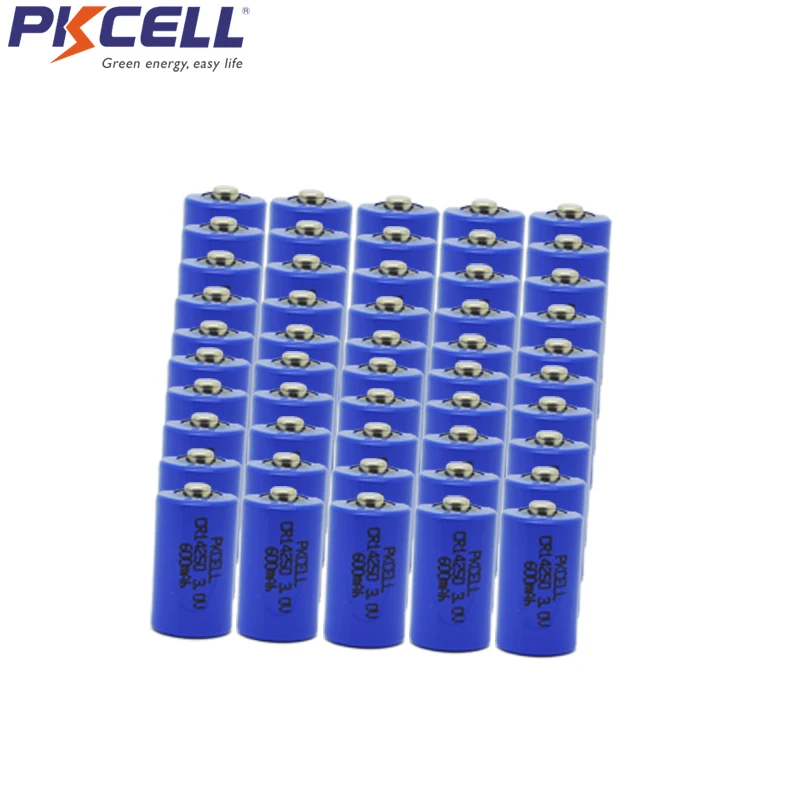 

50Pcs PKCELL Lithium Battery CR14250 3V LiMnO2 Batteries 600mAh 1/2AA Batteria For Gifts Camera Flashlight Toys Digital