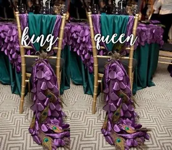 

Queen and King Chair Sign - Wooden Wedding Sign - Wedding Chair Signs