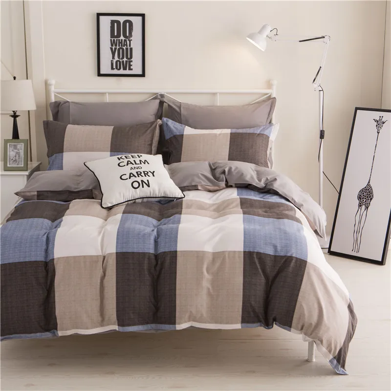 Современное мягкое фланелевое одеяло в клетку со звездами коричневого/серого/синего цвета для дома/кровати/дивана 120x200/150x200/200x230 см