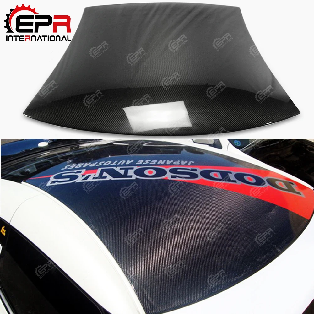 Car styling For Nissan R35 GTR Carbon Fiber Roof Skin Stick On Without Annenner Hole Glossy