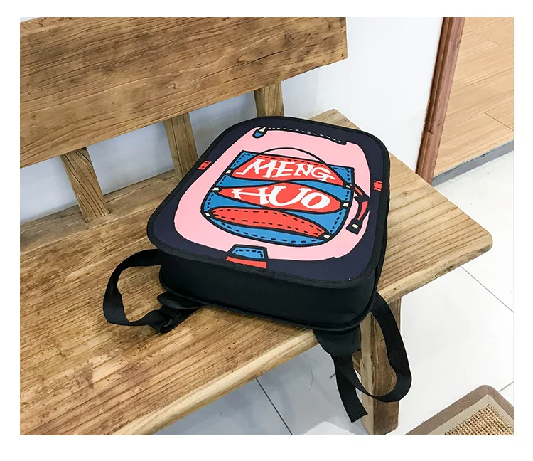 Menghuo New 3D Anime Cartoon Women Backpack School Bag Nylon 2D Style Travel Drawing Book Backpack Mochilas for Teenagers Gilrs (42)