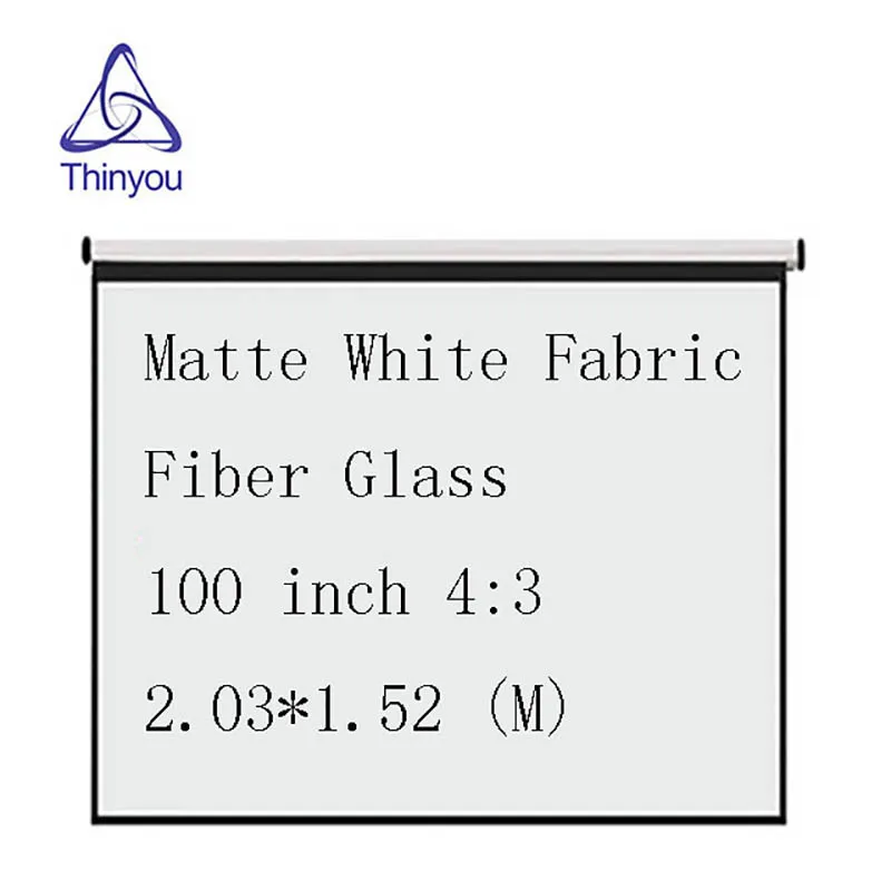 Thinyou font b projector b font screen100 inch 4 3 Pull Down Curtain hand pull Matte